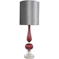Red Pearl Rogue Statement Lamp with Grey Snakeskin Shade