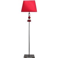 Red and Chrome Phoenix Floor Lamp with 17inch Red Shade