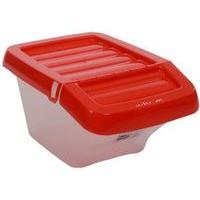 Recycle Bin Clear/Red Hinged Lid 30Ltr