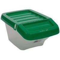 Recycle Bin Clear/Green Hinged Lid 30Ltr