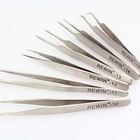 REWIN TOOL 6PCS Stainless Steel Tweezers Set