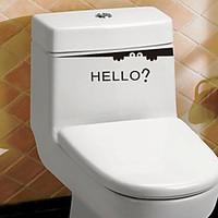 Removable Black HELLO Toilet Stickers Bathroom Wall Stickers