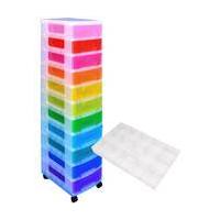 Really Useful Rainbow Storage Tower and Compartment Tray Bundle