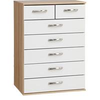 Regal 2 over 5 Chest of Drawers White And Black Woodgrain