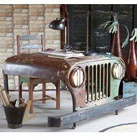 RECLAIMED JEEP OFFICE DESK With Storage Drawers