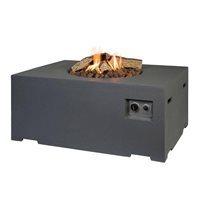 rectangle cocoon gas fire pit in grey