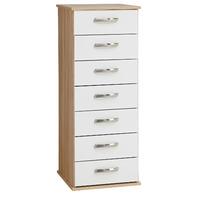 Regal 7 Drawer Narrow Chest Beech And Cream Gloss