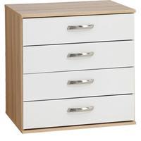 Regal 4 Chest of Drawers Black Woodgrain And White