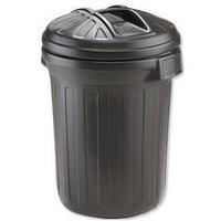Refuse Bin (80 Litre) with Secure Push on Lid (Black)