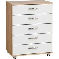 Regal 5 Chest of Drawers Beech And White