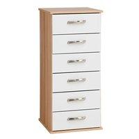 Regal 6 Chest of Drawers Black Woodgrain And White Gloss