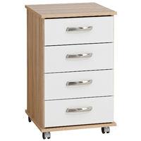 Regal 4 Drawer Bedside Beech And White Gloss