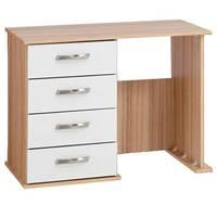 Regal Single Pedestal Dressing Table Oak And Cream Gloss