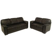 Rebecca 3+2 Seater Black Leather Sofa Set