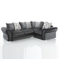 Revive Corner Sofa In Black PU And Grey Fabric