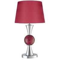 red ceramic mosaic ball table lamp