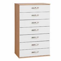 Regal 7 Chest of Drawers Black Woodgrain And White Gloss