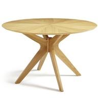 Rebecca Round Dining Table In Solid Oak With Star Burst Effect