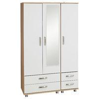 Regal 3 Door 4 Drawer Mirrored Wardrobe Wenge And Cocobola