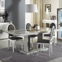 Renoir Extendable Dining Table In Taupe And Grey Gloss