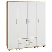 regal 4 door 2 drawer wardrobe beech and black gloss