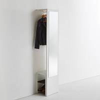 reynal wall mounted coat rack with mirror and shoe tidy
