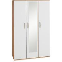 Regal 3 Door Wardrobe and Mirror Beech And White