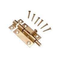 reversable bolt slide door lock 50mm polished brass with screws pack o ...