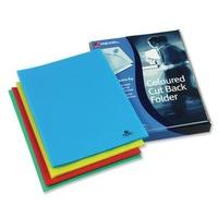 Rexel Cut Back Folder Polypropylene Copy-secure Embossed Finish A4 Assorted Ref 12223AS [Pack of 100]