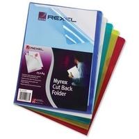 Rexel Nyrex Folder Cut Flush A4 Assorted Ref 12161AS [Pack of 25]