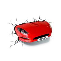 red sports car 3d led wall light