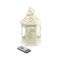 remote control moroccan candle lantern large white