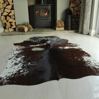 Red & Brown Leather Cowhide 190cm x 170cm