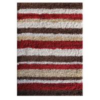 Red Stripe Shaggy Rug Helsinki L