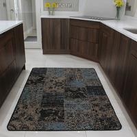 retro beige and teal patchwork living room non slip mat panama 031 05  ...