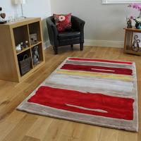 Red & Yellow Striped Contemporary Rug Medina Small