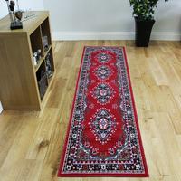 Red Damask Traditional Rug - Element 60x220