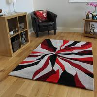 Red & Black Contemporary Rug Banbury Small