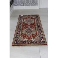 Red & Cream Serapi Indo Bordered Oriental Wool Rug