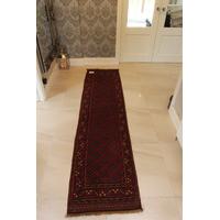 Red Hand Made Mushvani Oriental Runner Rug