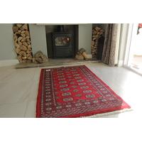 red pakistan mori oriental wool rug