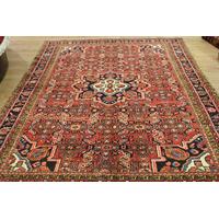 red hand tufted wool persian hossainabad rug