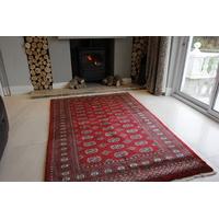 red pakistan mori oriental rug