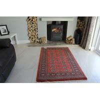 red pakistan mori oriental wool rug