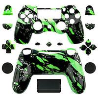 Replacement Controller Case for PS4 Controller (Green Splash)