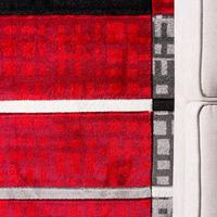 red grey contemporary patchwork living room rug rio 80x150cm