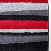 Red, Black & Grey Striped Living Room Rug - Rio 120x170cm