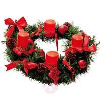 Red LED Advent wreath Olle, 40 cm