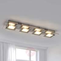 Rectangular LED ceiling light Manja with chrome
