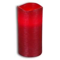 Red real waxLED candle Linda structured 15 cm